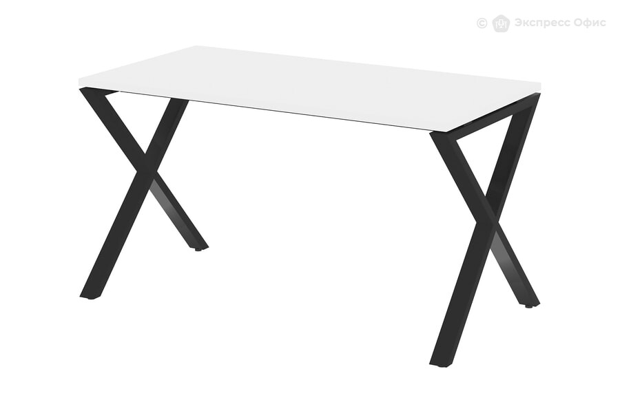  Стол компьютерный на X-образных опорах Loft VR.L-SRX-3.7 Белый бриллиант/Черный металл - фото товара 1 из 3