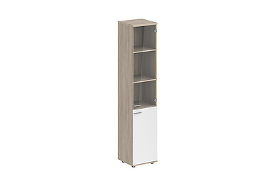 Шкаф для документов высокий со стеклом правый Sigma SG.802.OL.WH.GL.R - фото товара 1 из 4