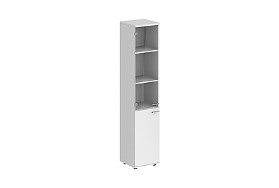 Шкаф для документов высокий со стеклом левый Sigma SG.802.WH.WH.GL.L - фото товара 1 из 3