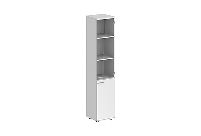 Шкаф для документов высокий со стеклом правый Sigma SG.812.WH.WH.GL.R - фото товара 1 из 3