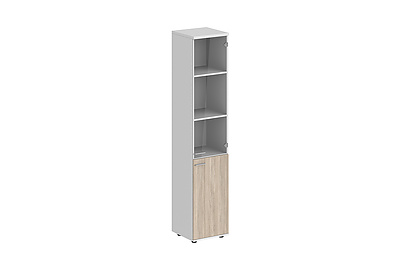 Шкаф для документов высокий со стеклом правый Sigma SG.812.WH.OL.GL.R - фото товара 1 из 4