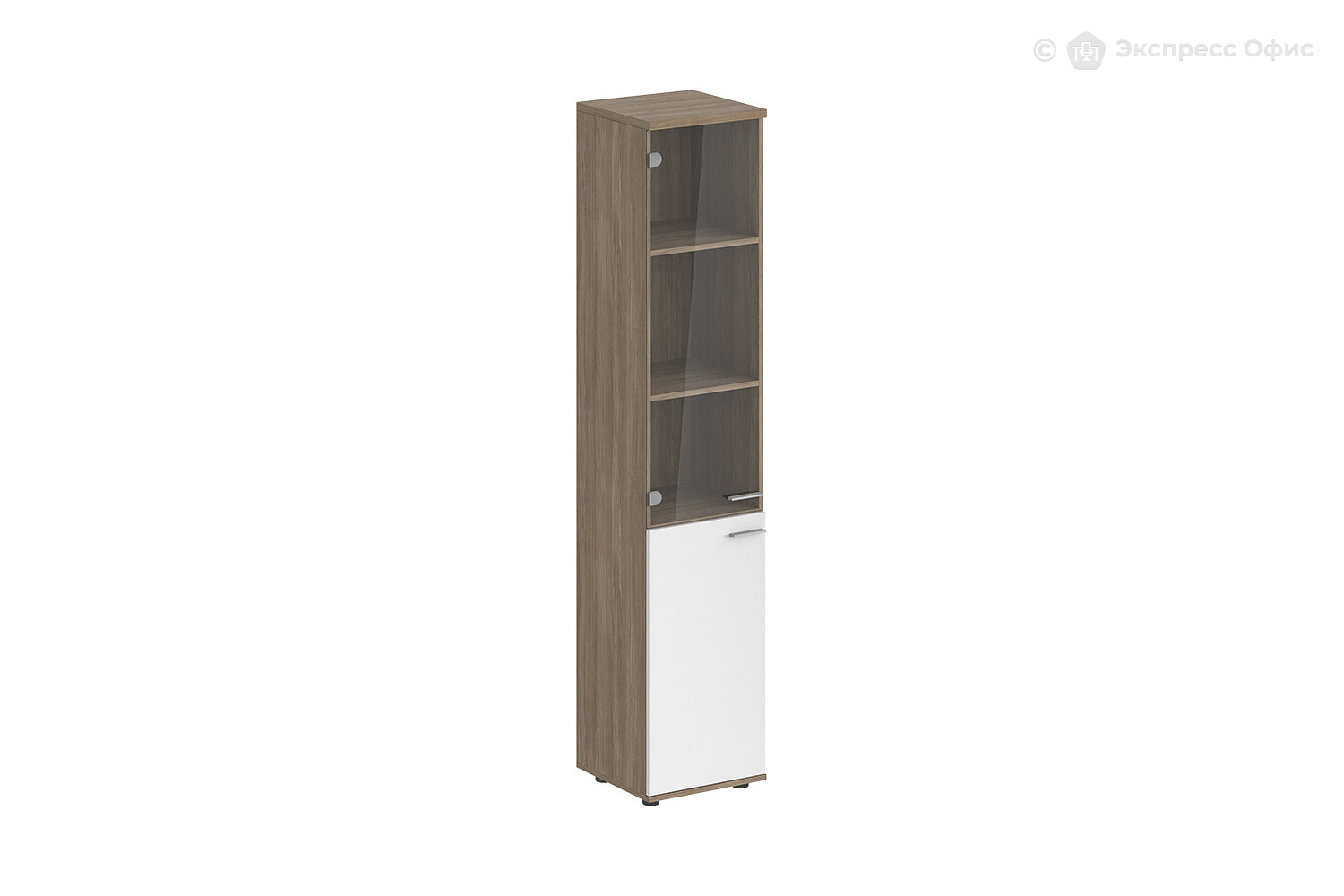 Шкаф для документов высокий со стеклом левый Sigma SG.812.OD.WH.GL.L - фото товара 1 из 4