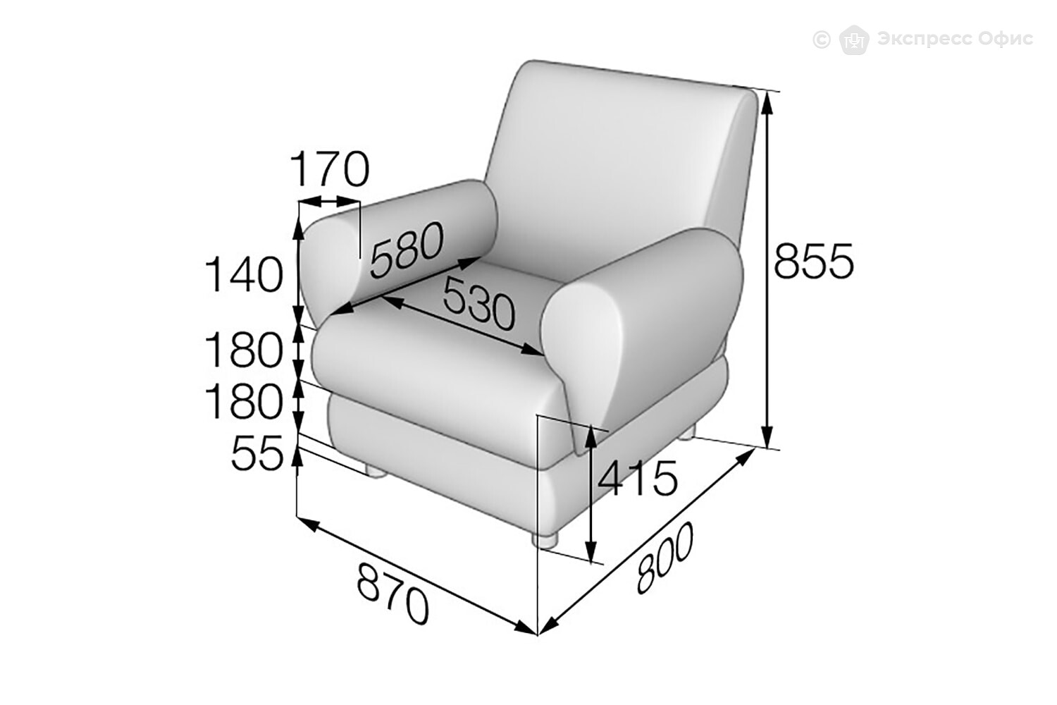 Мягкое кресло Матрикс М1-2 - фото товара 2 из 3