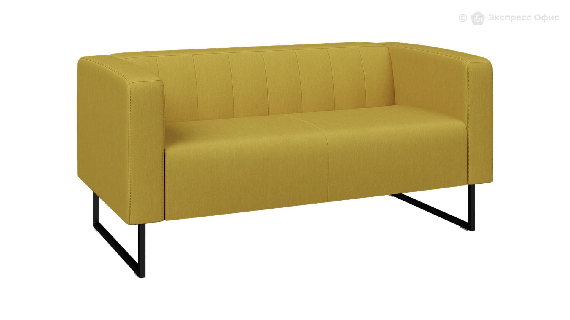Диван офисный двухместный Кейс КС2-60 Ткань-Шенилл Lounge 26 желтый ...