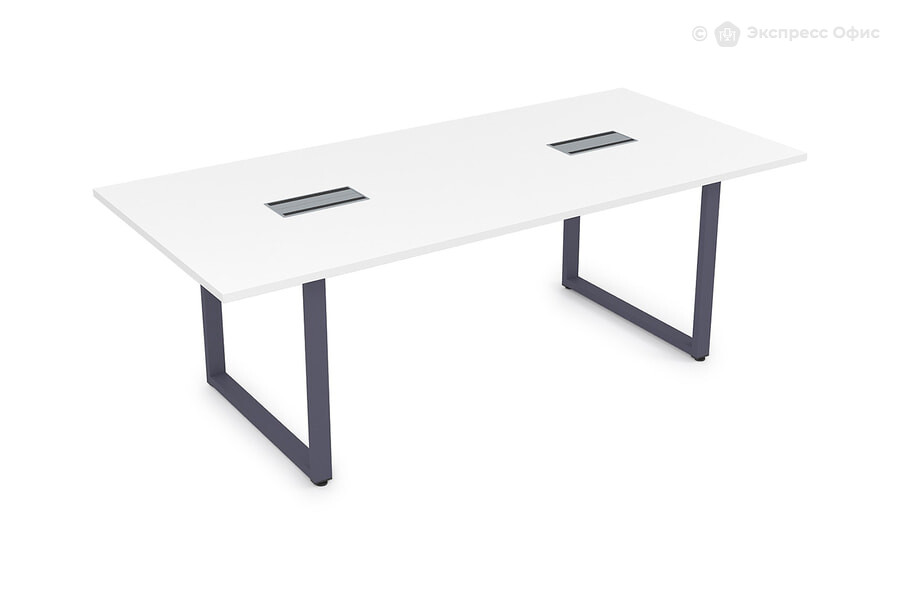  Стол для переговоров Gloss СПГ-О.939 Белый Премиум/Графит металл - фото товара 1 из 2
