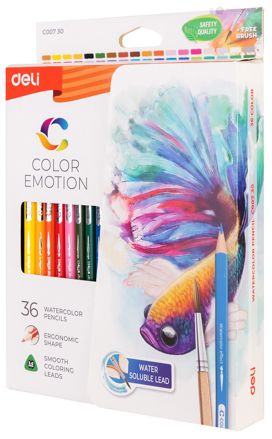 Карандаши акварельные Deli Color Emotion 36 цветов (EC00730) Ассорти —  купить в Москве, цены в интернет-магазине Экспресс Офис