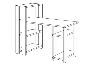 Стол компьютерный Slim СТН-110/130 КШ-Ч - фото товара 2 из 5