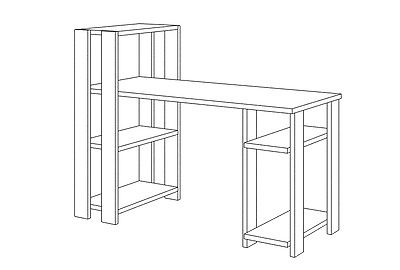 Стол компьютерный Slim СТН-110/140 Ш-Ч - фото товара 2 из 4