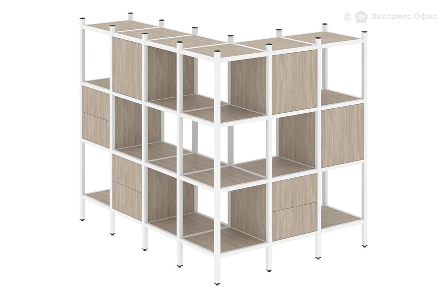  Стеллаж на металлокаркасе Loft VR.L-52 Дуб Аттик/Металл белый - фото товара 1 из 1
