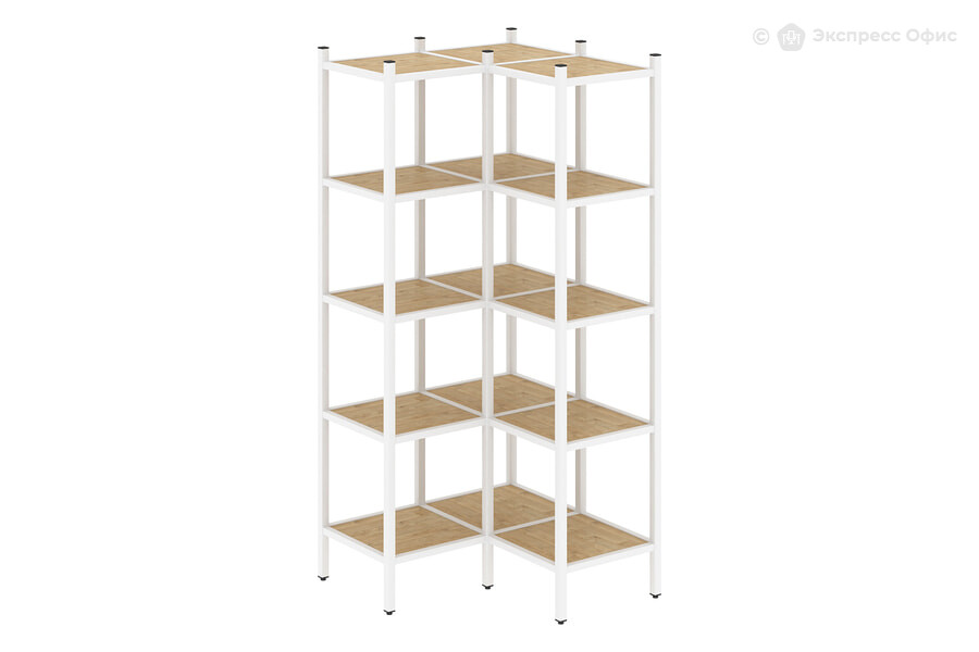  Стеллаж на металлокаркасе Loft VR.L-32 Тиквуд светлый/Металл белый - фото товара 1 из 1