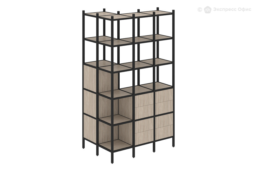  Стеллаж на металлокаркасе Loft VR.L-54 Дуб Аттик/Металл черный - фото товара 1 из 1