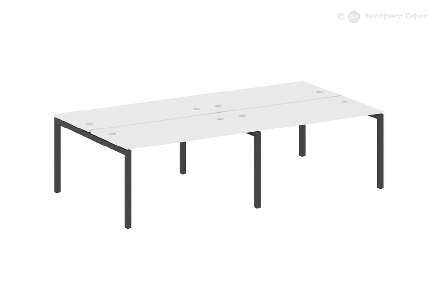  Бенч-стол на 4 раб.места на П-образном м/к Metal system quattro 50x50 50БП.СМ-4.3 Белый/Металл антрацит - фото товара 1 из 1