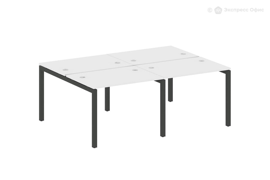  Бенч-стол на 4 раб.места на П-образном м/к Metal system quattro 50x50 50БП.СМ-4.1 Белый/Металл антрацит - фото товара 1 из 1