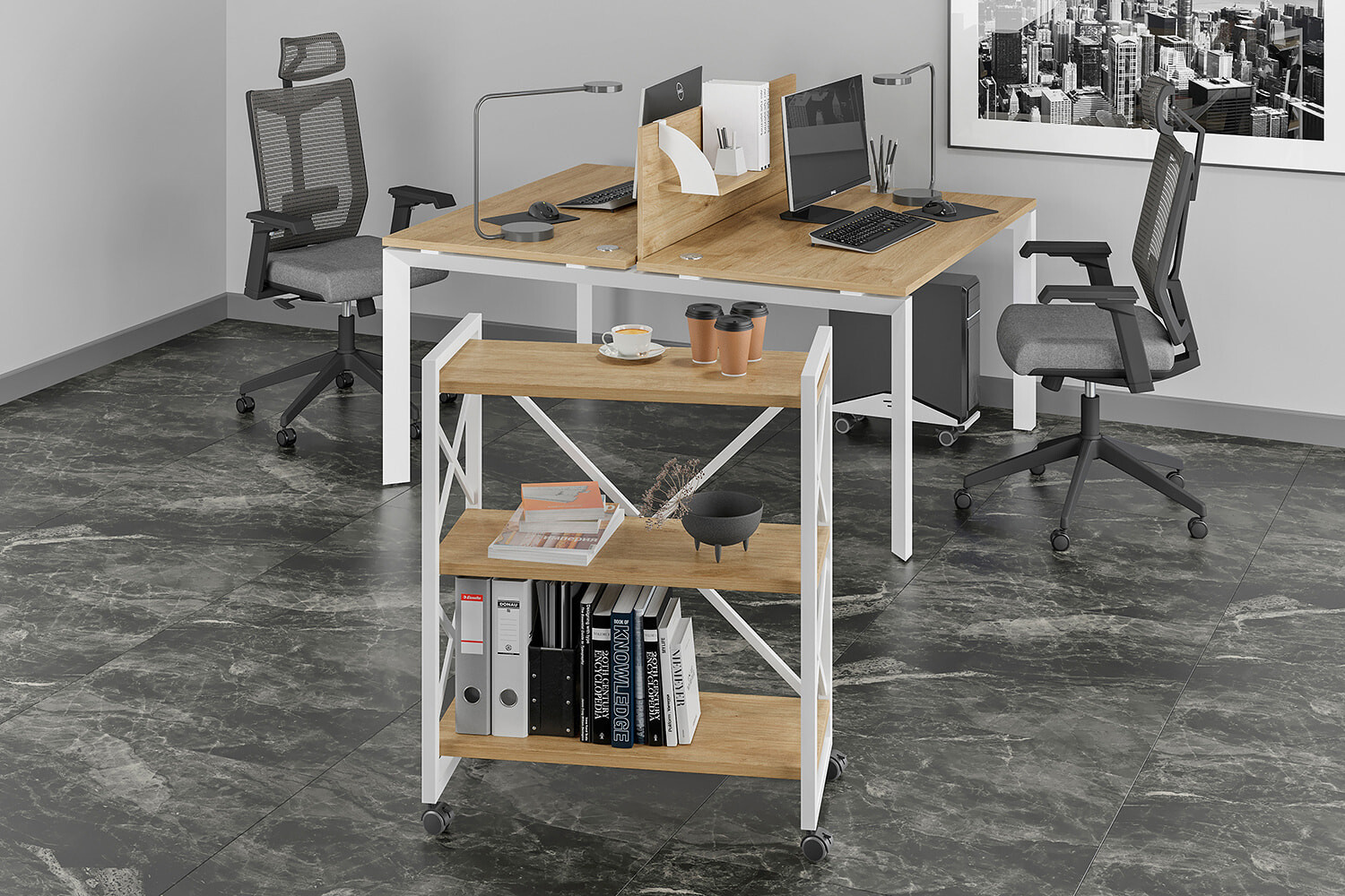 Loft Тиквуд светлый/Металл белый