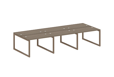 Бенч-стол на 6 раб.мест на О-образном м/к Metal system quattro 50x50 50БО.СМ-6.2 - фото товара 1 из 3