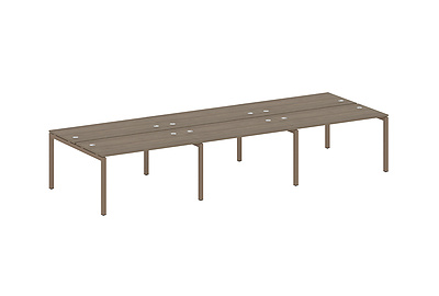 Бенч-стол на 6 раб.мест на П-образном м/к Metal system quattro 50x50 50БП.СМ-6.3 - фото товара 1 из 3