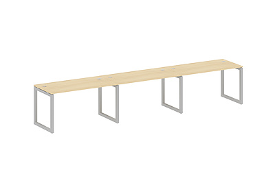 Стол-бенч линейный на 3 раб. места на О-образном м/к Metal system quattro 50x50 50БО.СМ-3.3 - фото товара 1 из 3
