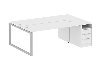 Бенч-стол на О-образном м/к с опорной тумбой Metal system quattro 50x50 50БО.РС-СТП-2.5 - фото товара 1 из 3