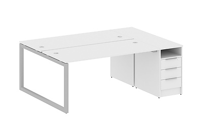 Бенч-стол на О-образном м/к с опорной тумбой Metal system quattro 50x50 50БО.РС-СТП-2.4 - фото товара 1 из 3