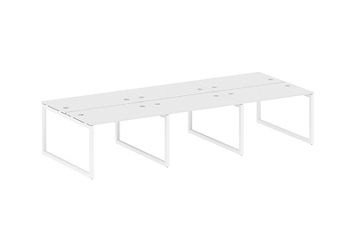 Бенч-стол на 6 раб.мест на О-образном м/к Metal system quattro 50x50 50БО.СМ-6.2 - фото товара 1 из 3