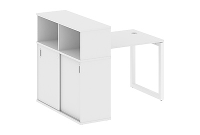 Письменный стол на О-образном м/к с опорным шкафом-купе Metal system quattro 50x50 50БО.РС-СШК-3.1 - фото товара 1 из 3