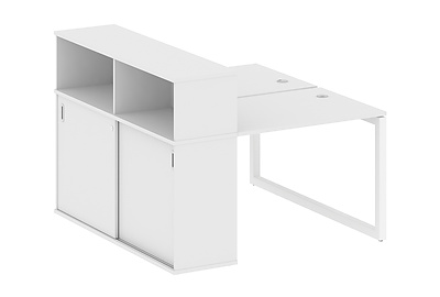 Бенч-стол на О-образном м/к с опорным шкафом-купе Metal system quattro 50x50 50БО.РС-СШК-2.1 - фото товара 1 из 3