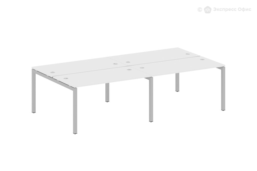  Бенч-стол на 4 раб.места на П-образном м/к Metal system quattro 50x50 50БП.СМ-4.3 Белый/Металл серый - фото товара 1 из 1