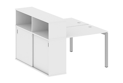 Бенч-стол на П-образном м/к с опорным шкафом-купе Metal system quattro 50x50 50БП.РС-СШК-2.1 - фото товара 1 из 3