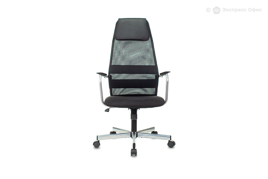  Кресло для руководителя Бюрократ KB-5M/SL/BLACK Ткань черная 3C11/Экокожа черная/Ткань сетка чёрная - фото товара 2 из 3