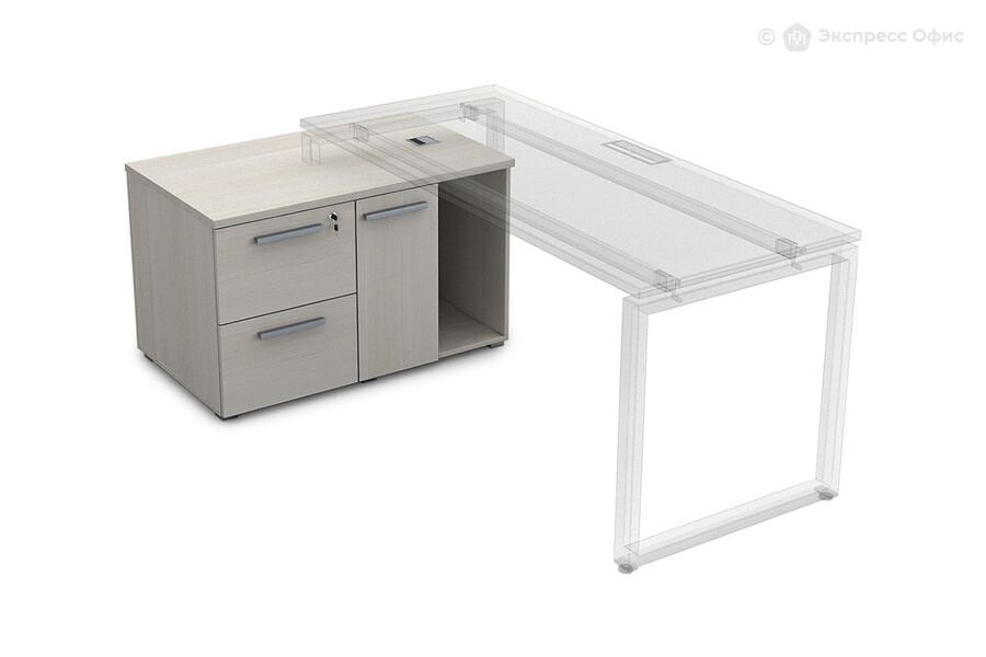  Тумба для документов с 2-мя ящиками и дверкой Gloss 9Т.010 Ivory - фото товара 1 из 1