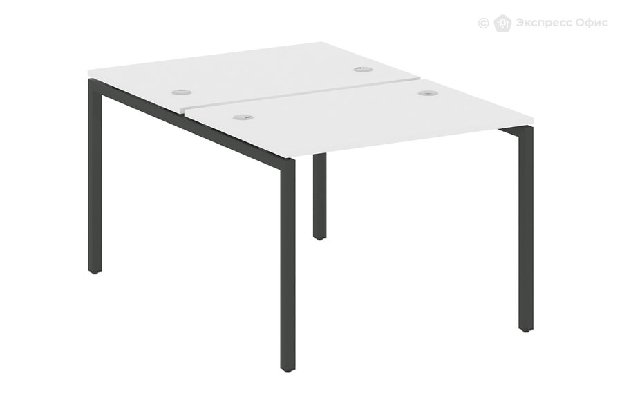  Стол-бенч двойной на П-образном м/к Metal system quattro 40x40 40БП.РАС-СП-2.1 Белый/Металл антрацит - фото товара 1 из 1