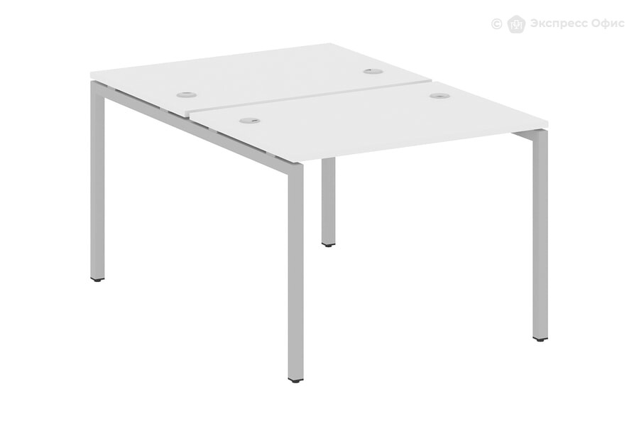  Стол-бенч двойной на П-образном м/к Metal system quattro 40x40 40БП.РАС-СП-2.1 Белый/Металл серый - фото товара 1 из 1