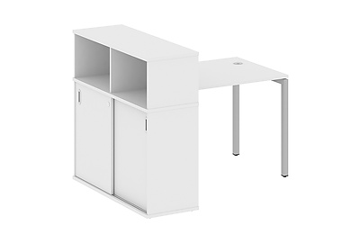 Стол письменный на П-образном м/к с опорным шкафом-купе Metal system quattro 40x40 40БП.РС-СШК-3.1 - фото товара 1 из 3