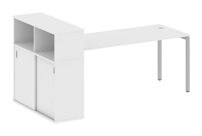 Стол письменный на П-образном м/к с опорным шкафом-купе Metal system quattro 40x40 40БП.РС-СШК-3.5 - фото товара 1 из 3
