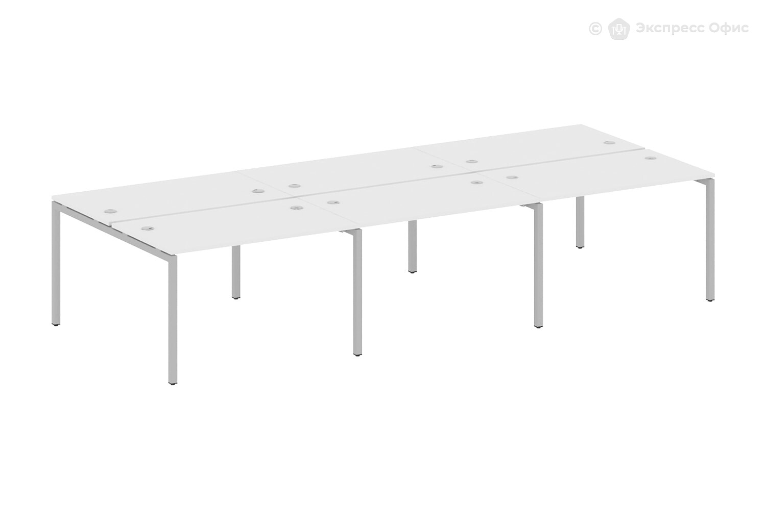 Стол-бенч двойной на 6 раб.мест на П-образном м/к Metal system quattro 40x40 40БП.СМ-6.2 - фото товара 1 из 3