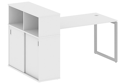 Стол письменный на О-образном м/к с опорным шкафом-купе Metal system quattro 40x40 40БО.РС-СШК-3.3 - фото товара 1 из 3