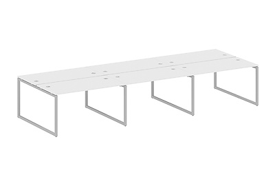 Стол-бенч двойной на 6 раб.мест на О-образном м/к Metal system quattro 40x40 40БО.СМ-6.3 - фото товара 1 из 3
