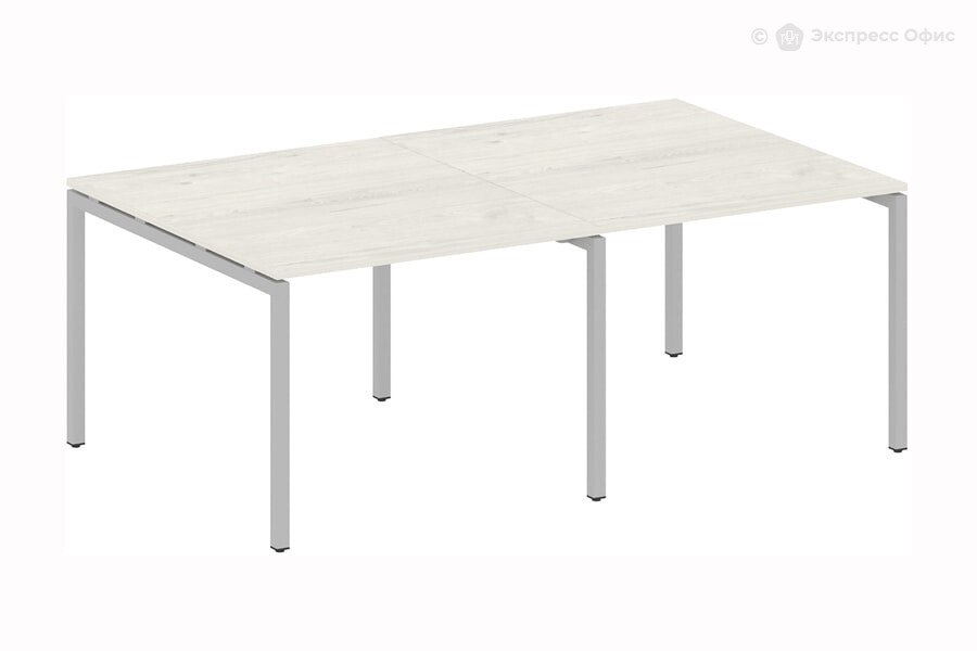  Стол для переговоров (2 столешницы) на П-образном м/к Metal system quattro 40x40 40БП.ПРГ-2.1 Дуб Наварра/Металл серый - фото товара 1 из 1