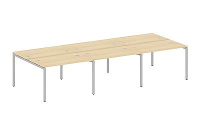 Бенч-стол на 6 раб.мест на П-образном м/к Metal system quattro 40x40 40БП.СМ-6.2 - фото товара 1 из 3