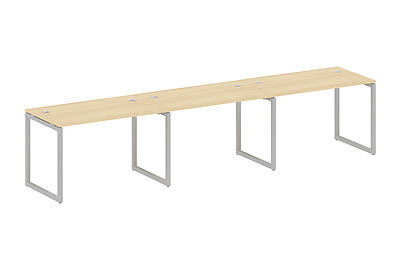 Бенч-стол на 3 раб.места на О-образном м/к Metal system quattro 40x40 40БО.СМ-3.2 - фото товара 1 из 3