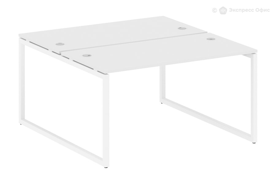  Стол-бенч двойной на О-образном м/к Metal system quattro 40x40 40БО.РАС-СП-2.3 Белый/Металл белый - фото товара 1 из 3