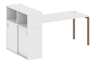 Стол письменный на П-образном м/к с опорным шкафом-купе Metal system quattro 40x40 40БП.РС-СШК-3.4 - фото товара 1 из 3