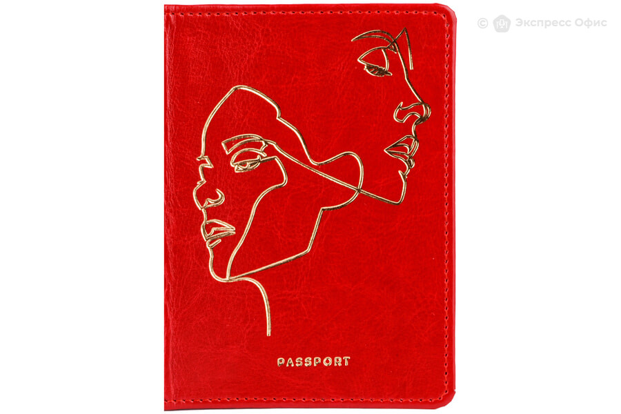 Обложка для паспорта OfficeSpace кожа тип 3, терракот, тиснение 