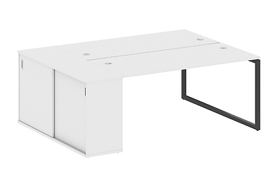 Стол-бенч двойной на О-образном м/к с опорным шкафом-купе Metal system quattro 40x40 40БО.РС-СШК-1.4 - фото товара 1 из 3