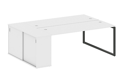 Стол-бенч двойной на О-образном м/к с опорным шкафом-купе Metal system quattro 40x40 40БО.РС-СШК-1.5 - фото товара 1 из 3