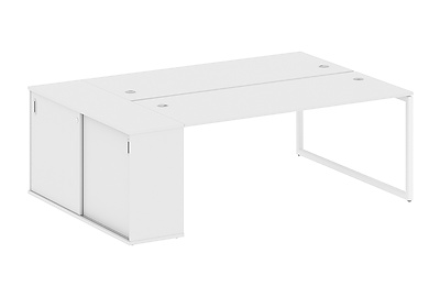 Стол-бенч двойной на О-образном м/к с опорным шкафом-купе Metal system quattro 40x40 40БО.РС-СШК-1.5 - фото товара 1 из 3