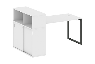 Стол письменный на О-образном м/к с опорным шкафом-купе Metal system quattro 40x40 40БО.РС-СШК-3.3 - фото товара 1 из 3