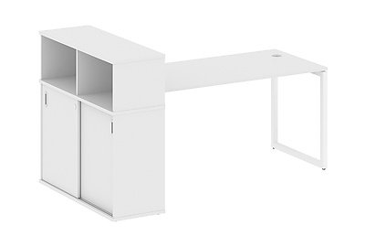 Стол письменный на О-образном м/к с опорным шкафом-купе Metal system quattro 40x40 40БО.РС-СШК-3.4 - фото товара 1 из 3