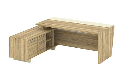 Стол для руководителя с опорной тумбой, левый Corner COR.SRT-18 (L) - фото товара 2 из 5