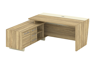 Стол для руководителя с опорной тумбой, левый Corner COR.SRT-20 (L) - фото товара 2 из 5